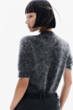 Short-Sleeved Mohair-Blend Top