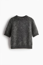 Short-Sleeved Mohair-Blend Top