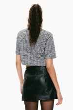 Short-Sleeved Boucle Cardigan