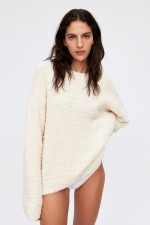 Fluffy-knit Loungewear Top