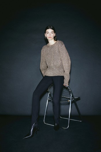 Shimmery Rib-knit Sweater