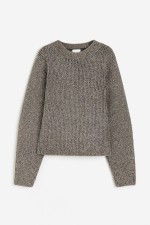 Shimmery Rib-knit Sweater