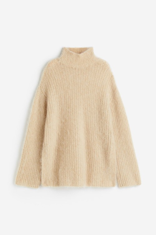 Mohair-blend Mock Turtleneck Sweater