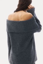 Rib-knit Off-the-shoulder Sweater